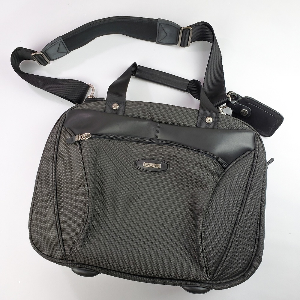 Timberland Leather & Canvas Messenger Laptop Bag